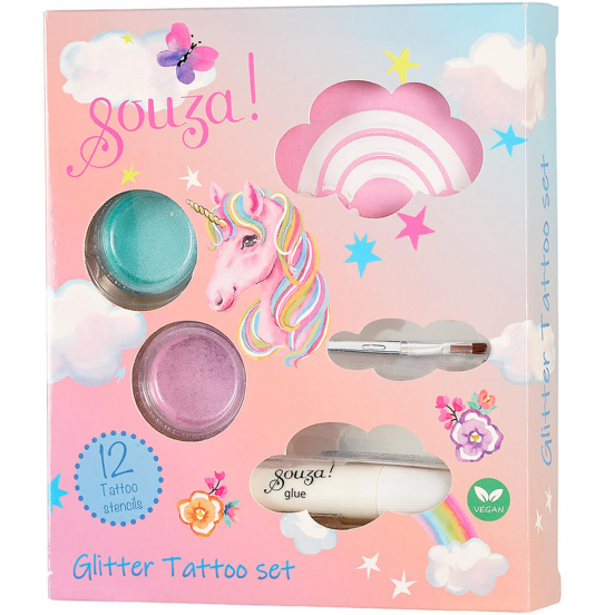 souza for kids glitter tattoos maken eenhoorn