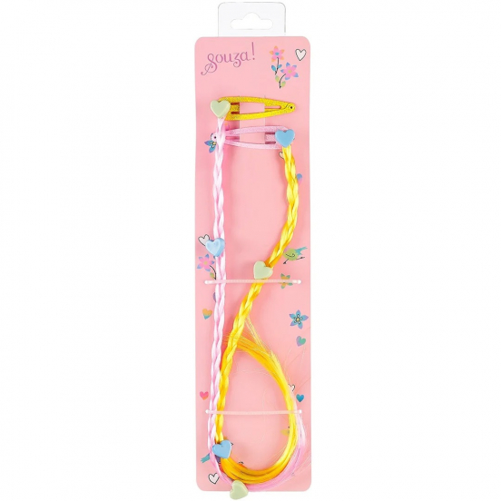 souza for kids haarspeldjes met extensions ulla - roze - 2st