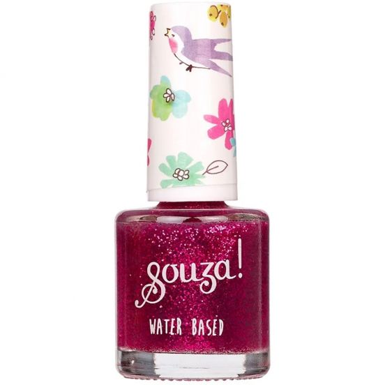 souza for kids nagellak op waterbasis - roze glitter  