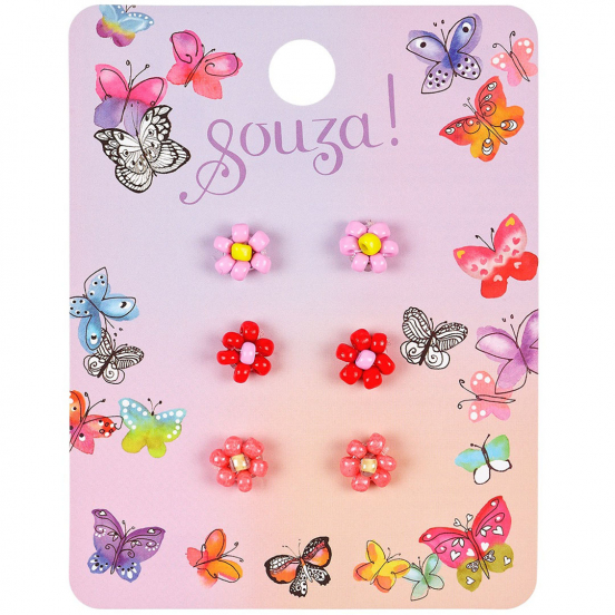 souza for kids 3 paar oorbellen tyra - roze