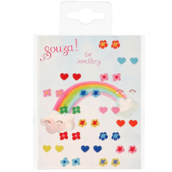 souza for kids plakoorbellen hartjes - bloemen - 38st