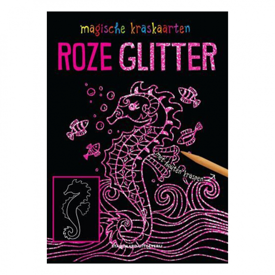 standaard uitgeverij kraskaarten roze glitter