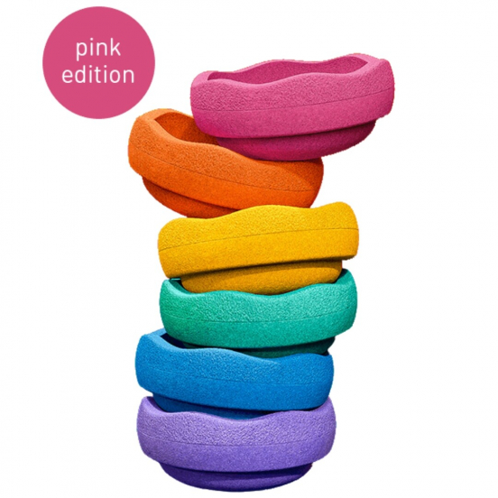 stapelstein original rainbow classic - pink edition - 6st