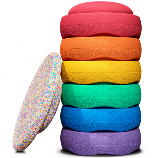 stapelstein rainbow met super confetti balance board - classic