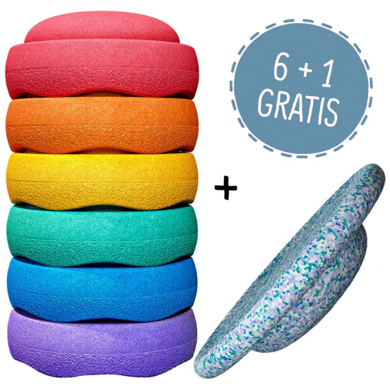 stapelstein winter special rainbow - classic - 6 + 1 gratis 