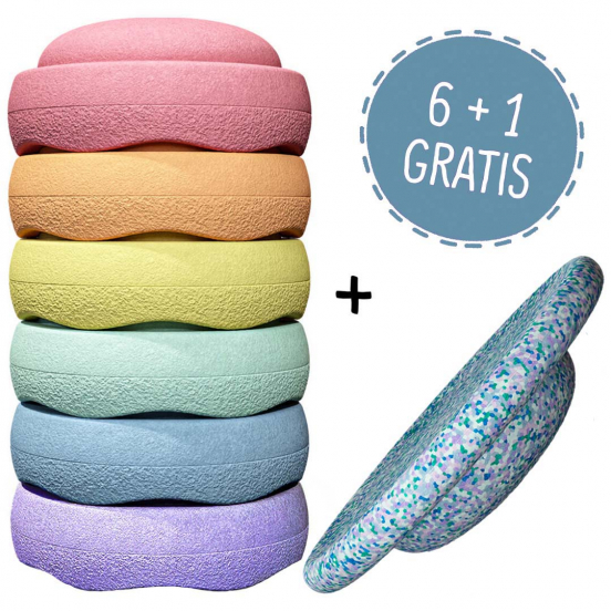 stapelstein winter special rainbow - pastel - 6 + 1 gratis 