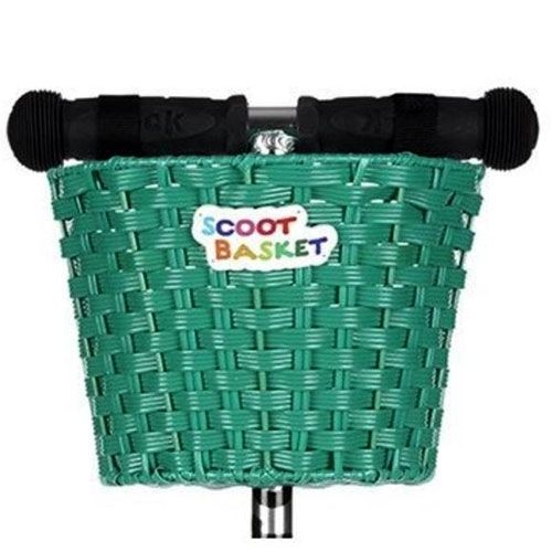 scoot 'n pull gevlochten kinderfiets- of stepmandje scoot basket - groen 