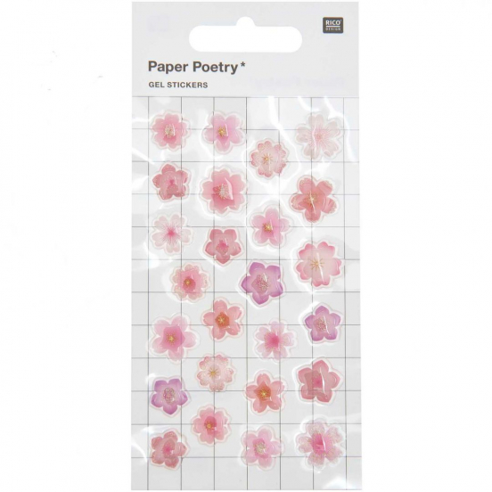 gelstickers kersenbloesems glitter - 25st