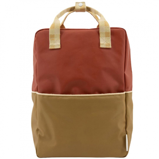 sticky lemon rugzak colourblocking - fig brown - apple tree - vanilla sorbet - 38 cm
