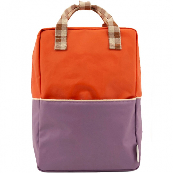 sticky lemon rugzak colourblocking - orange juice - plum purple - schoolbus brown - 38 cm