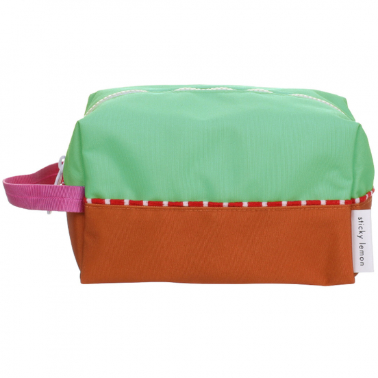 sticky lemon toilettas colourblocking - towel green - gravel orange