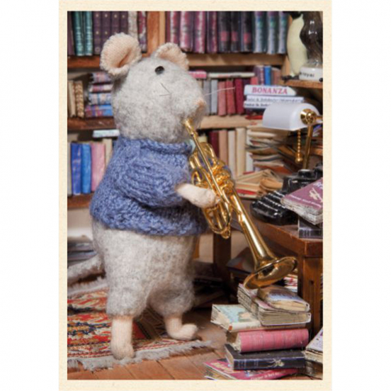 studio schaapman muizenhuis ansichtkaart - trompet spelen 