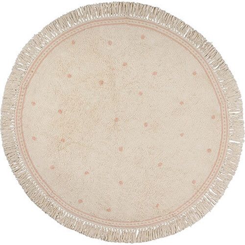 tapis petit vloerkleed emma dots - roze - Ø 130 cm  