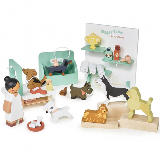 tender leaf toys salon de toilettage pour chiens – 27 pièces