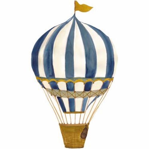 that's mine muursticker retro luchtballon - blauw - groot - 42,5 cm