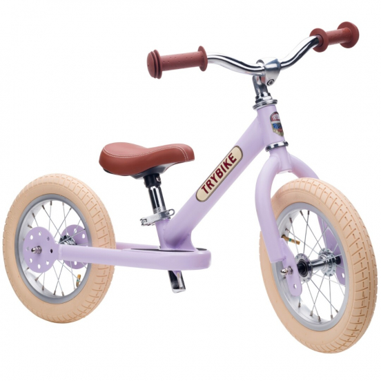 trybike steel loopfiets vintage lila - bruin   