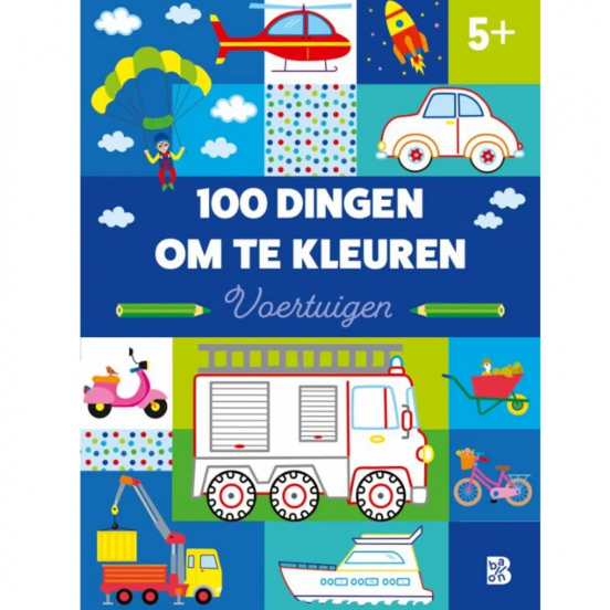 uitgeverij ballon kleurboek 100 dingen om te kleuren - voertuigen