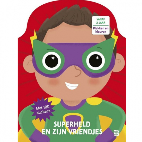 uitgeverij ballon kleur- en stickerboek superheld en zijn vriendjes