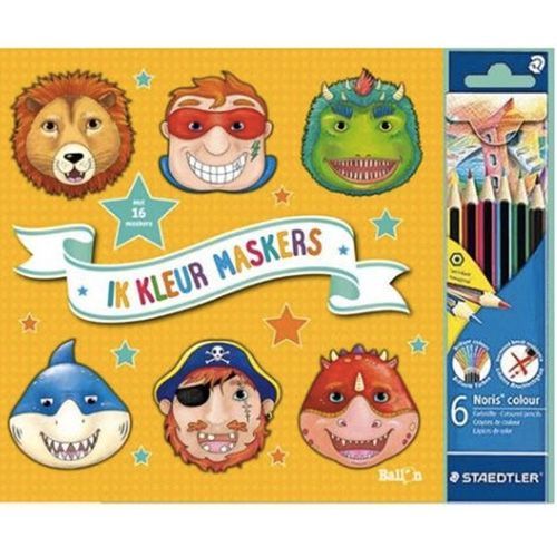uitgeverij ballon knutselboek ik kleur maskers - oranje