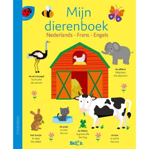 uitgeverij ballon mijn dierenboek nederlands, frans en engels