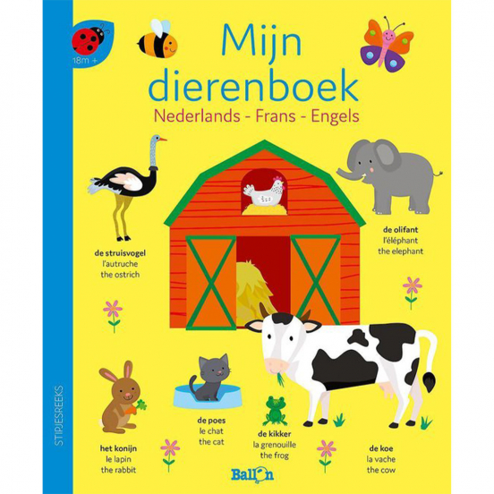 uitgeverij ballon mijn dierenboek nederlands, frans en engels