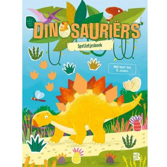 uitgeverij ballon sticker- en spelletjesboek dinosauriërs