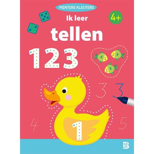 uitgeverij ballon uitwisboek ik leer tellen 4+