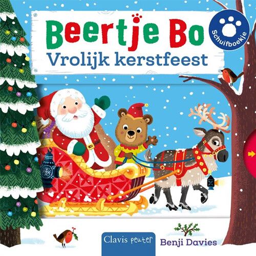 uitgeverij clavis schuifboekje beertje bo, vrolijk kerstfeest