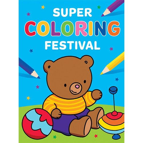 uitgeverij deltas kleurboek super coloring festival - beer