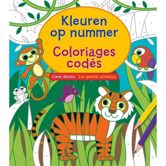 uitgeverij deltas kleuren op nummer - dieren