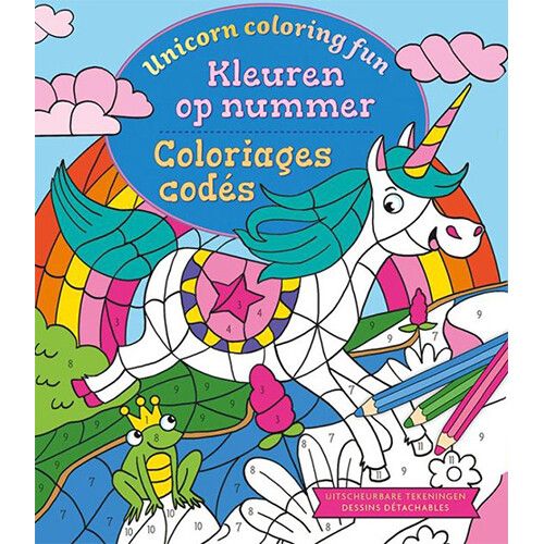 uitgeverij deltas kleuren op nummer - unicorn coloring fun
