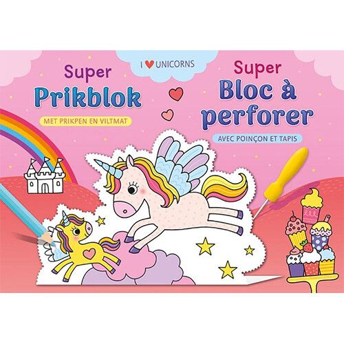 uitgeverij deltas super prikblok - i love unicorns