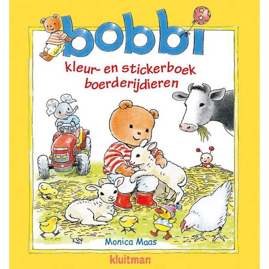 uitgeverij kluitman bobbi kleur- en stickerboek - boerderijdieren