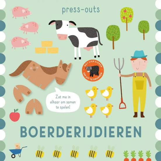 uitgeverij rebo press-outs - boerderijdieren