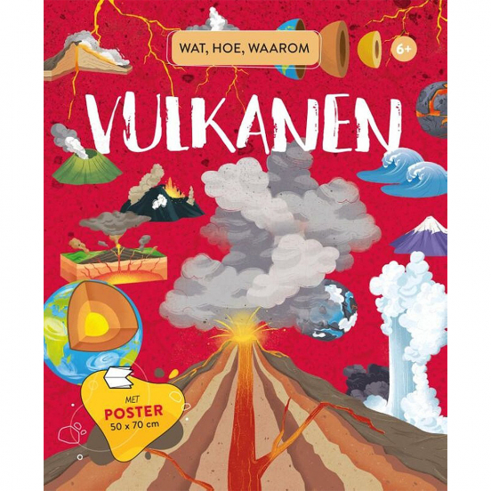 uitgeverij rebo wat, hoe, waarom vulkanen - met poster