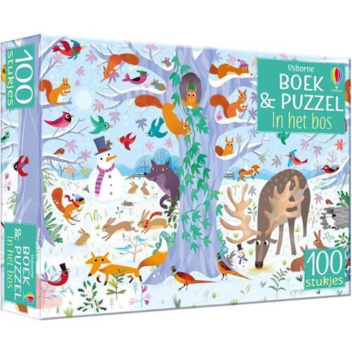 uitgeverij usborne boek en puzzel 100st - in het bos