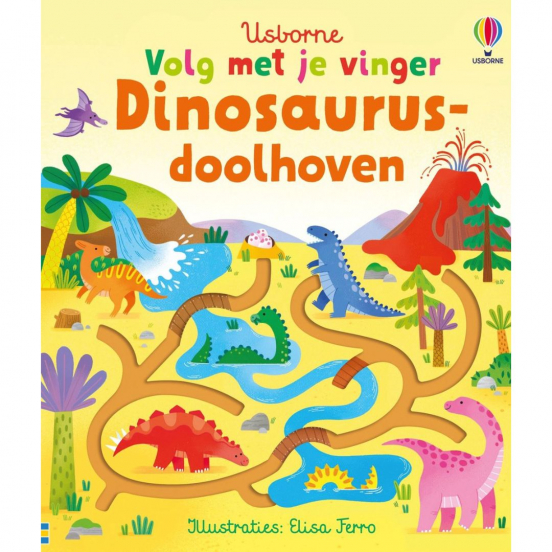 uitgeverij usborne voelboek volg met je vinger - dinosaurusdoolhoven