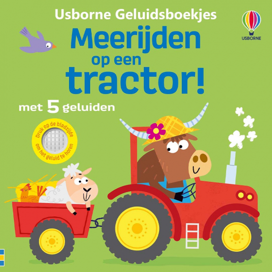 uitgeverij usborne geluidenboek meerijden op een tractor!