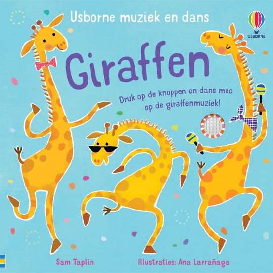 uitgeverij usborne geluidenboek muziek en dans - giraffen