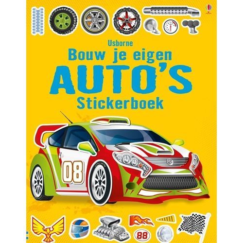 uitgeverij usborne stickerboek bouw je eigen auto's