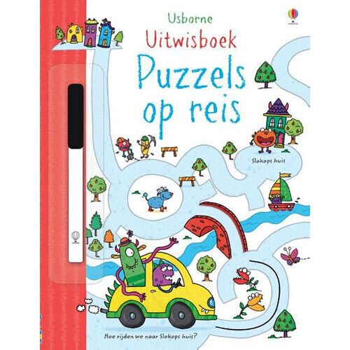 uitgeverij usborne uitwisboek - puzzels op reis