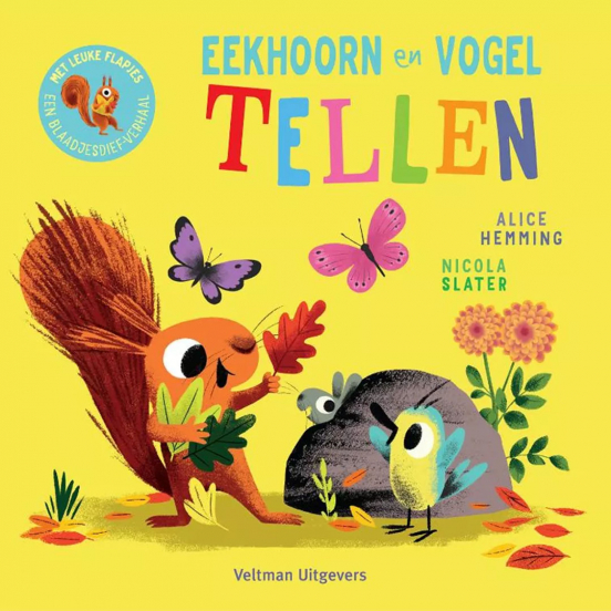 uitgeverij veltman flapjesboek eekhoorn en vogel tellen