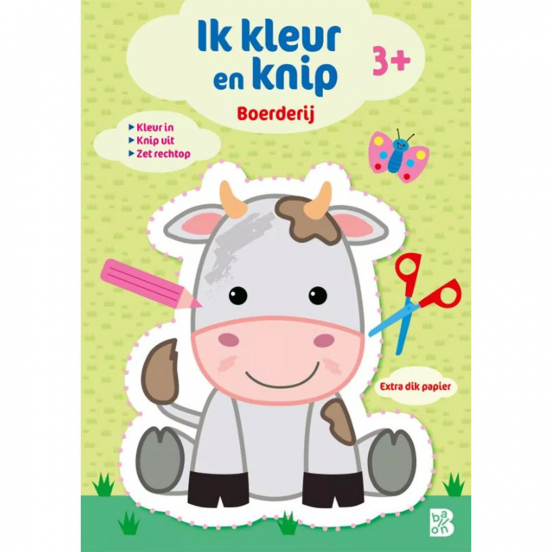 uitgeverij ballon ik kleur en knip - boerderij