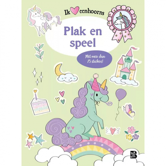 uitgeverij ballon plak en speel - eenhoorns