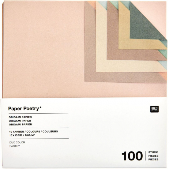 vouwpapier origami duo color - earthy - 100st