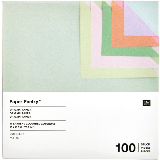 vouwpapier origami duo color - pastel - 100st