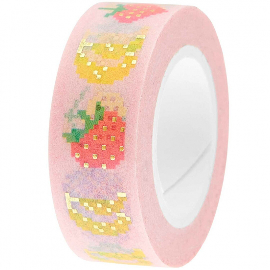 washi tape - fruit roze  