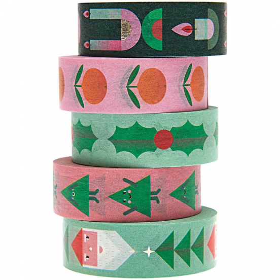 washi tape - vrolijk kerstfeest - 5st