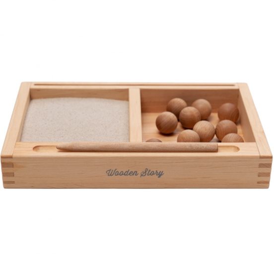 wooden story 2-delige speelbak inclusief zand en ballen