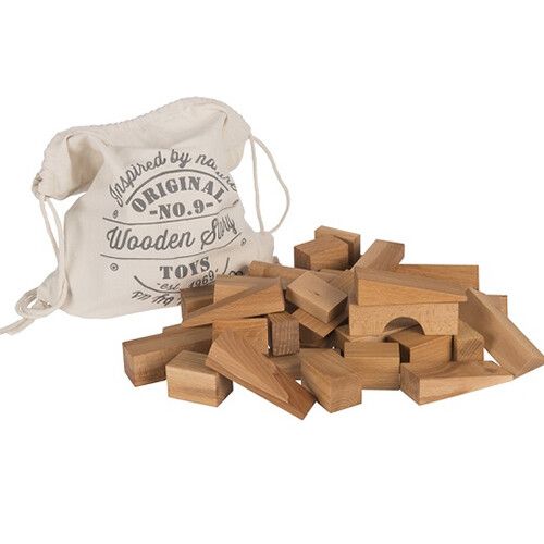 wooden story stapelblokken XL - naturel - 50 st